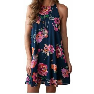 NWOT Small Blue Floral Dress Never Worn